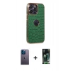 MARSİLYAN™- iPhone 13 Pro Max Kılıf Ufuk Form Prime - Şeffaf 360 Full Body Arka Koruyucu + Neon Fosforlu Kamera Lens - MI