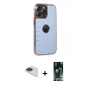 MARSİLYAN™- iPhone 13 Pro Max Kılıf Ufuk Form Prime - Şeffaf 360 Full Body Arka Koruyucu + Pers Alüminyum Kamera Lens - LT