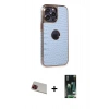 MARSİLYAN™- iPhone 13 Pro Max Kılıf Ufuk Form Prime - Şeffaf 360 Full Body Arka Koruyucu + Rainbow Kamera Lens Koruma Cam - KI