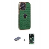 MARSİLYAN™- iPhone 13 Pro Max Kılıf Ufuk Form Prime - Şeffaf 360 Full Body Arka Koruyucu + Renkli Kamera Lens Koruma Cam - SI