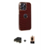 MARSİLYAN™- iPhone 13 Pro Max Kılıf Ufuk Form Prime - Şeffaf Maxco Cam Ekran Koruyucu + Gold Raze Metal Kamera Lens