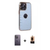 MARSİLYAN™- iPhone 13 Pro Max Kılıf Ufuk Form Prime - Şeffaf Maxco Cam Ekran Koruyucu + Neon Fosforlu Kamera Lens - BZ