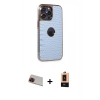 MARSİLYAN™- iPhone 13 Pro Max Kılıf Ufuk Form Prime - Şeffaf Maxco Cam Ekran Koruyucu + Rainbow Kamera Lens Koruma Cam - KI