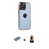 MARSİLYAN™- iPhone 13 Pro Max Kılıf Ufuk Form Prime - Şeffaf Maxco Cam Ekran Koruyucu + Renkli Kamera Lens Koruma Cam - SI