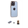 MARSİLYAN™- iPhone 13 Pro Max Kılıf Ufuk Form Prime - Şeffaf Maxco Cam Ekran Koruyucu + Turuncu Renkli Kamera Lens Koruma Cam