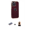 MARSİLYAN™- iPhone 13 Pro Max Kılıf Ufuk Form Prime - Şeffaf Maxco Cam Ekran Koruyucu + Turuncu Renkli Kamera Lens Koruma Cam