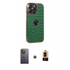 MARSİLYAN™- iPhone 13 Pro Max Kılıf Ufuk Form Prime - Şeffaf Maxco Cam Ekran Koruyucu + Neon Fosforlu Kamera Lens - YL