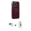 MARSİLYAN™- iPhone 13 Pro Max Kılıf Ufuk Form Prime - Şeffaf Pasifik Cam Ekran Koruyucu + Lacivert Pers Alüminyum Kamera Lens
