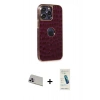 MARSİLYAN™- iPhone 13 Pro Max Kılıf Ufuk Form Prime - Şeffaf Pasifik Cam Ekran Koruyucu + Rainbow Kamera Lens Koruma Cam - MR