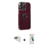 MARSİLYAN™- iPhone 13 Pro Max Kılıf Ufuk Form Prime - Şeffaf Pasifik Cam Ekran Koruyucu + Pers Alüminyum Kamera Lens - GD