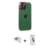 MARSİLYAN™- iPhone 13 Pro Max Kılıf Ufuk Form Prime - Şeffaf Pasifik Cam Ekran Koruyucu + Pers Alüminyum Kamera Lens - GD