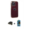 MARSİLYAN™- iPhone 13 Pro Max Kılıf Ufuk Form Prime - Siyah 18D Cam Ekran Koruyucu + Raze Metal Kamera Lens - GD