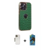 MARSİLYAN™- iPhone 13 Pro Max Kılıf Ufuk Form Prime - Siyah 18D Cam Ekran Koruyucu + Gold Shine Kamera Lens