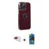 MARSİLYAN™- iPhone 13 Pro Max Kılıf Ufuk Form Prime - Siyah 18D Cam Ekran Koruyucu + Pers Alüminyum Kamera Lens - KI