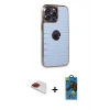 MARSİLYAN™- iPhone 13 Pro Max Kılıf Ufuk Form Prime - Siyah 18D Cam Ekran Koruyucu + Pers Alüminyum Kamera Lens - KI