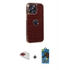 MARSİLYAN™- iPhone 13 Pro Max Kılıf Ufuk Form Prime - Siyah 18D Cam Ekran Koruyucu + Pers Alüminyum Kamera Lens - KI