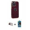 MARSİLYAN™- iPhone 13 Pro Max Kılıf Ufuk Form Prime - Siyah 18D Cam Ekran Koruyucu + Rainbow Kamera Lens Koruma Cam - KI