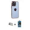 MARSİLYAN™- iPhone 13 Pro Max Kılıf Ufuk Form Prime - Siyah 18D Cam Ekran Koruyucu + Rainbow Kamera Lens Koruma Cam - MR