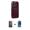 MARSİLYAN™- iPhone 13 Pro Max Kılıf Ufuk Form Prime - Siyah 18D Cam Ekran Koruyucu + Neon Fosforlu Kamera Lens - BZ