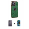 MARSİLYAN™- iPhone 13 Pro Max Kılıf Ufuk Form Prime - Siyah 18D Cam Ekran Koruyucu + Neon Fosforlu Kamera Lens - BZ