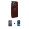 MARSİLYAN™- iPhone 13 Pro Max Kılıf Ufuk Form Prime - Siyah 18D Cam Ekran Koruyucu + Neon Fosforlu Kamera Lens - BZ