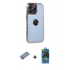 MARSİLYAN™- iPhone 13 Pro Max Kılıf Ufuk Form Prime - Siyah 18D Cam Ekran Koruyucu + Shine Kamera Lens Koruma Cam - PE