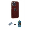 MARSİLYAN™- iPhone 13 Pro Max Kılıf Ufuk Form Prime - Siyah 18D Cam Ekran Koruyucu + Shine Kamera Lens Koruma Cam - PE