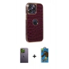 MARSİLYAN™- iPhone 13 Pro Max Kılıf Ufuk Form Prime - Siyah 18D Cam Ekran Koruyucu + Neon Fosforlu Kamera Lens - YL
