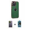 MARSİLYAN™- iPhone 13 Pro Max Kılıf Ufuk Form Prime - Siyah 18D Cam Ekran Koruyucu + Neon Fosforlu Kamera Lens - YL