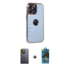 MARSİLYAN™- iPhone 13 Pro Max Kılıf Ufuk Form Prime - Siyah 18D Cam Ekran Koruyucu + Neon Fosforlu Kamera Lens - YL