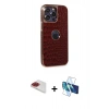 MARSİLYAN™- iPhone 13 Pro Max Kılıf Ufuk Form Prime - Siyah 3D Antistatik Cam Ekran Koruyucu + Pers Alüminyum Kamera Lens - KI