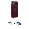 MARSİLYAN™- iPhone 13 Pro Max Kılıf Ufuk Form Prime - Siyah 3D Antistatik Cam Ekran Koruyucu + Pers Alüminyum Kamera Lens - LT
