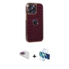 MARSİLYAN™- iPhone 13 Pro Max Kılıf Ufuk Form Prime - Siyah 3D Antistatik Cam Ekran Koruyucu + Pers Alüminyum Kamera Lens - GI