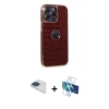 MARSİLYAN™- iPhone 13 Pro Max Kılıf Ufuk Form Prime - Siyah 3D Antistatik Cam Ekran Koruyucu + Pers Alüminyum Kamera Lens - LT