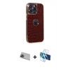 MARSİLYAN™- iPhone 13 Pro Max Kılıf Ufuk Form Prime - Siyah 3D Antistatik Cam Ekran Koruyucu + Rainbow Kamera Lens Koruma Cam - MI