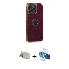 MARSİLYAN™- iPhone 13 Pro Max Kılıf Ufuk Form Prime - Siyah 3D Antistatik Cam Ekran Koruyucu + Rainbow Kamera Lens Koruma Cam - REGD