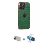 MARSİLYAN™- iPhone 13 Pro Max Kılıf Ufuk Form Prime - Siyah 3D Antistatik Cam Ekran Koruyucu + Rainbow Kamera Lens Koruma Cam - MR