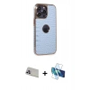 MARSİLYAN™- iPhone 13 Pro Max Kılıf Ufuk Form Prime - Siyah 3D Antistatik Cam Ekran Koruyucu + Rainbow Kamera Lens Koruma Cam - MR