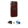 MARSİLYAN™- iPhone 13 Pro Max Kılıf Ufuk Form Prime - Siyah 3D Antistatik Cam Ekran Koruyucu + Raze Metal Kamera Lens - GD