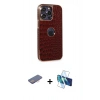 MARSİLYAN™- iPhone 13 Pro Max Kılıf Ufuk Form Prime - Siyah 3D Antistatik Cam Ekran Koruyucu + Renkli Kamera Lens Koruma Cam - PE