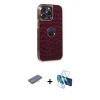 MARSİLYAN™- iPhone 13 Pro Max Kılıf Ufuk Form Prime - Siyah 3D Antistatik Cam Ekran Koruyucu + Renkli Kamera Lens Koruma Cam - PE