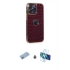 MARSİLYAN™- iPhone 13 Pro Max Kılıf Ufuk Form Prime - Siyah 3D Antistatik Cam Ekran Koruyucu + Shine Kamera Lens Koruma Cam - MI