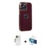 MARSİLYAN™- iPhone 13 Pro Max Kılıf Ufuk Form Prime - Siyah 3D Antistatik Cam Ekran Koruyucu + Shine Kamera Lens - GD