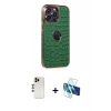 MARSİLYAN™- iPhone 13 Pro Max Kılıf Ufuk Form Prime - Siyah 3D Antistatik Cam Ekran Koruyucu + Shine Kamera Lens - GD