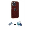 MARSİLYAN™- iPhone 13 Pro Max Kılıf Ufuk Form Prime - Siyah 3D Antistatik Cam Ekran Koruyucu + Shine Kamera Lens Koruma Cam - PE