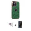 MARSİLYAN™- iPhone 13 Pro Max Kılıf Ufuk Form Prime - Siyah 3D Antistatik Hayalet Cam Ekran Koruyucu + Pers Alüminyum Kamera Lens - GI