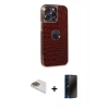 MARSİLYAN™- iPhone 13 Pro Max Kılıf Ufuk Form Prime - Siyah 3D Antistatik Hayalet Cam Ekran Koruyucu + Pers Alüminyum Kamera Lens - GD