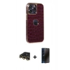 MARSİLYAN™- iPhone 13 Pro Max Kılıf Ufuk Form Prime - Siyah 3D Antistatik Hayalet Cam Ekran Koruyucu + Raze Metal Kamera Lens - GD