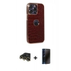 MARSİLYAN™- iPhone 13 Pro Max Kılıf Ufuk Form Prime - Siyah 3D Antistatik Hayalet Cam Ekran Koruyucu + Raze Metal Kamera Lens - GD