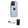 MARSİLYAN™- iPhone 13 Pro Max Kılıf Ufuk Form Prime - Siyah 3D Antistatik Hayalet Cam Ekran Koruyucu + Pers Alüminyum Kamera Lens - KI